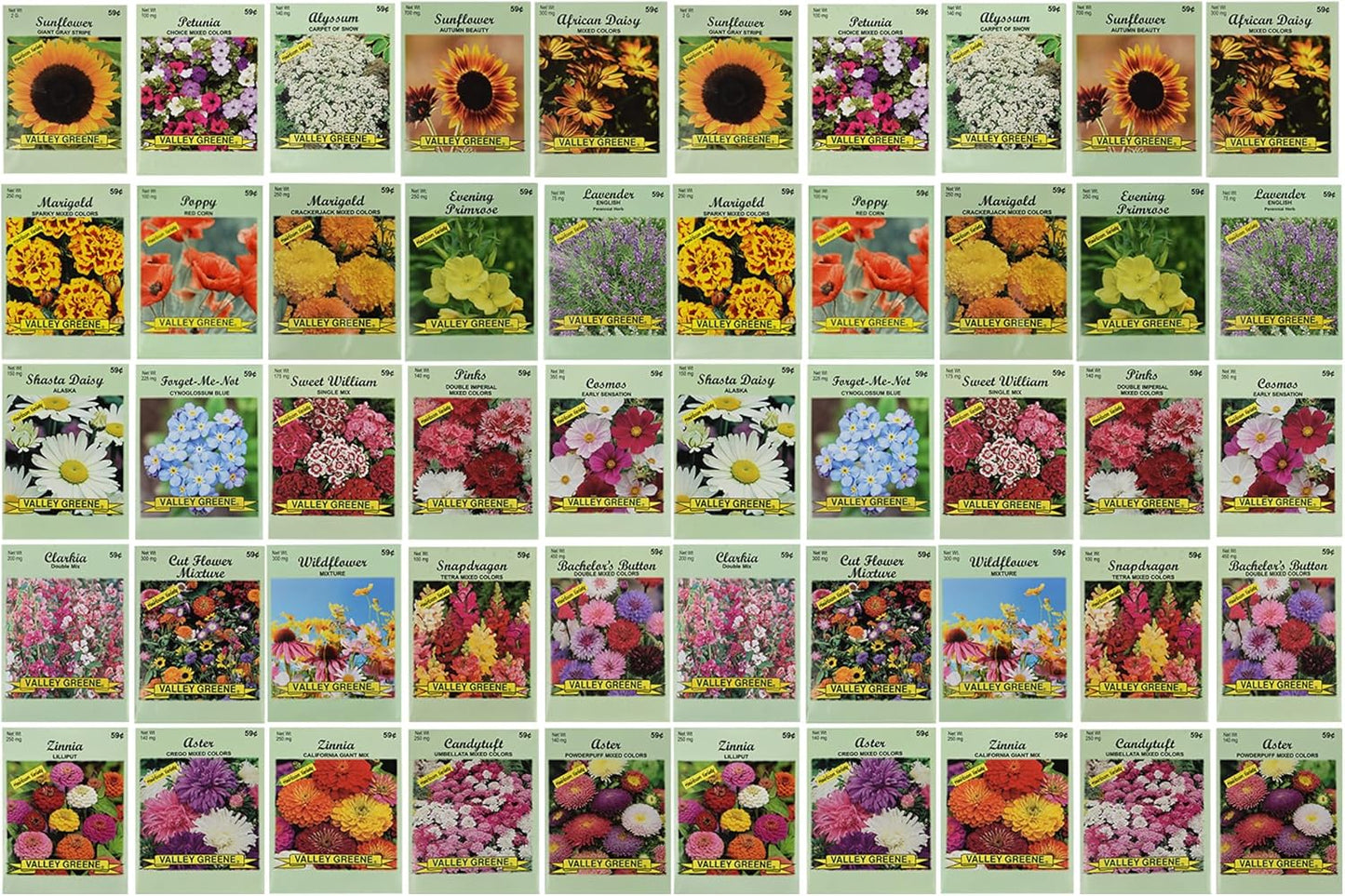 50 Slightly Assorted Flower Seeds! – Great for Bees, Birds, and Butterflies! – Includes 10+ Varieties of USA Grown & Non-GMO Seeds! – May Include Forget-Me-Nots, Marigolds, Wildflowers, and More