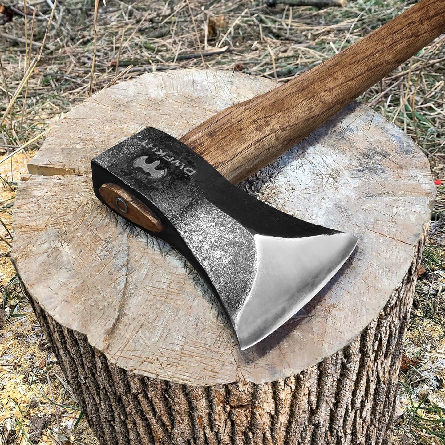 35.4" Splitting Axe, Wood Splitting Axe for Medium to Large Size Logs, 1065 High Carbon Steel Chopping Axe with Beech Wooden Handle and Leather Sheath for Chopping Firewood - Head 4.3 lbs