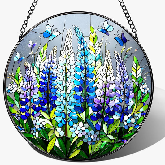 8-Inch Stained Glass Ornament, Stained Glass Window Hanging, Window Hanging Decor Suncatcher, Texas