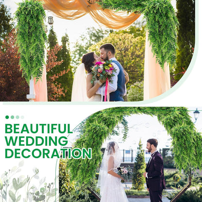 Geosar 72 Pcs Artificial Hanging Plants 32 Inch Hanging Boston Ferns Plastic Fake Plants for Wall Room Garden Wedding Garland Indoor Outdoor Decoration, No Basket