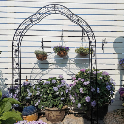 Metal Garden Arch, Garden Arch Trellis for Climbing Plants Outdoor, Garden Arbor for Weddings Party Events Decoration, Assemble Freely with 8 Styles, 59" L X 15" W X 98.4" H, Black