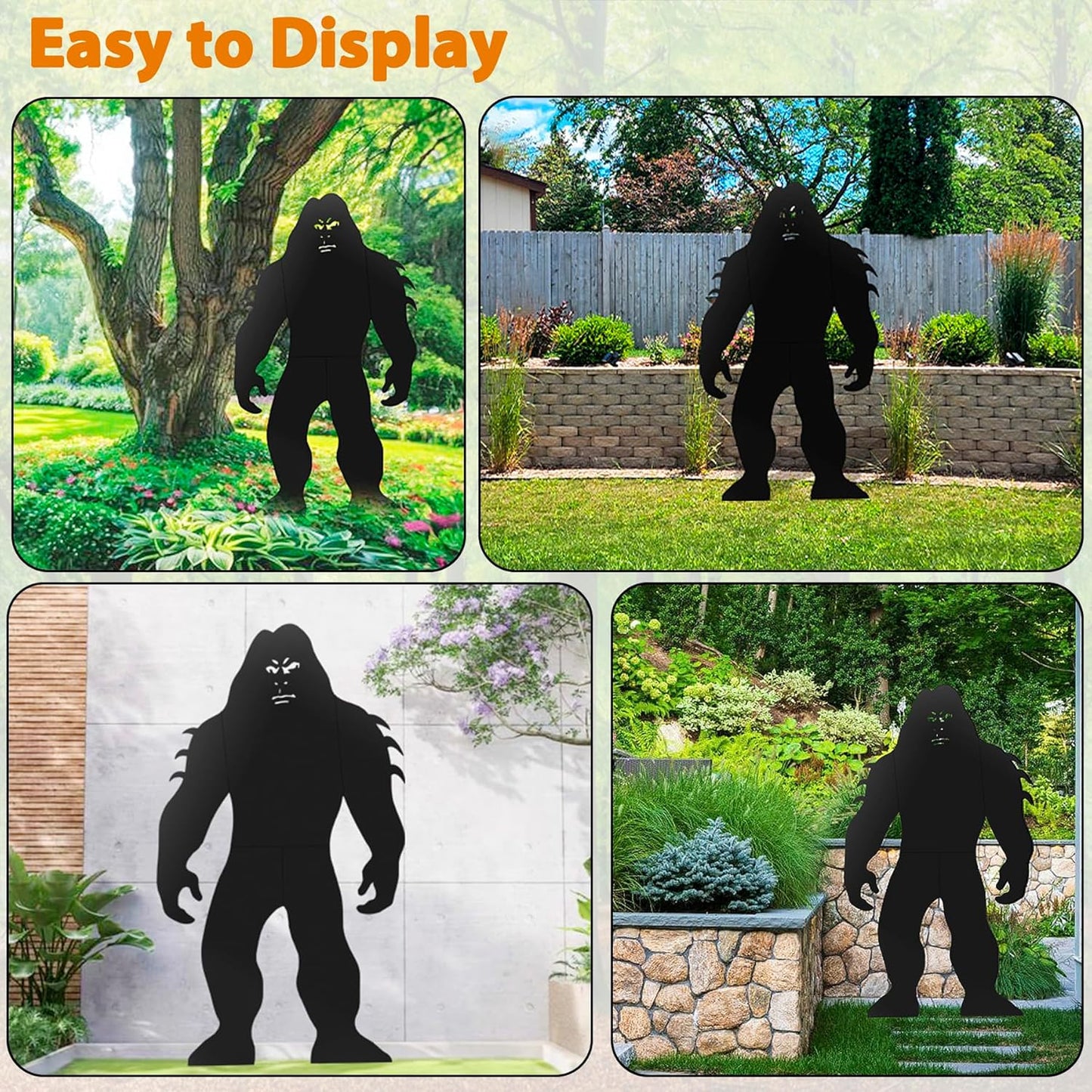 7.4Ft Tall Bigfoot Metal Outdoor Decor Big Foot Sasquatch Gifts for Men/Women/Dad Unique Bigfoot Silhouette Statues Perfect for Patio and Lawn Decor, Garden Decor, Yard Art, Yard Display