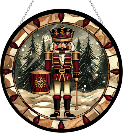 Christmas Wooden Nutcracker Stained Glass Suncatcher by Clare Donovan Window Hangings, Stained Glass Panel Sun Catchers Gifts Home Decor Garden Christmas Halloween Wedding