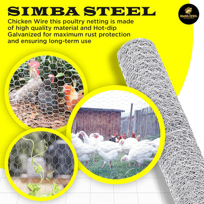 Chicken Wire 72 in x 200 FT x 2” Mesh x 20GA | Poultry Wire Netting | Hot Dipped Galvanized | Chicken Coop, Rabbit Cage, Fence Barrier (72 x 200 x 2)