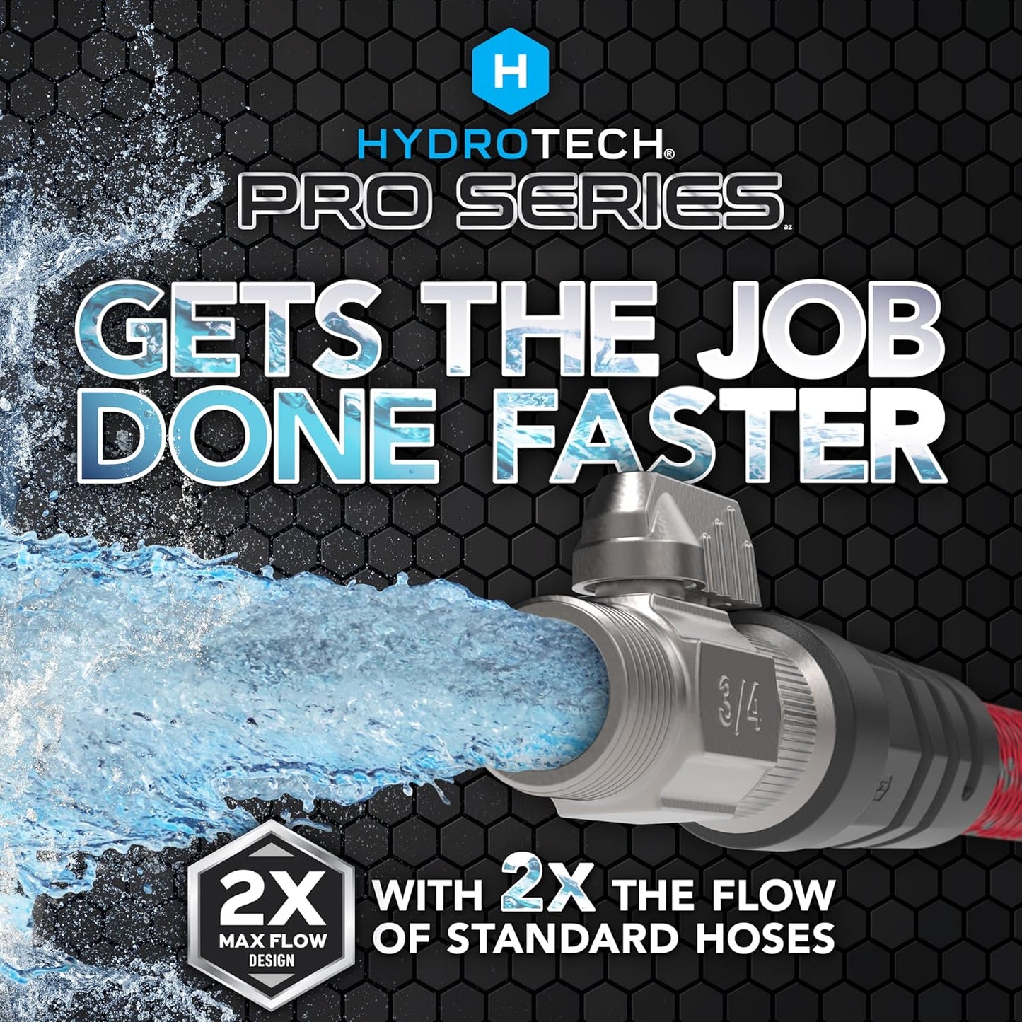 HydroTech 200 ft Expandable Garden Hose - Pro Series, 2x Max Flow, 3/4" No-Kink Flexibility, Lightweight Hose for Lawn, Garden, Car Washing, Deck and Patio Cleaning
