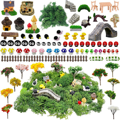 Cayway 83 PCS Fairy Garden Accessories Outdoor, Mixed Model Trees for DIY Craft Garden Decoration, SB-S571