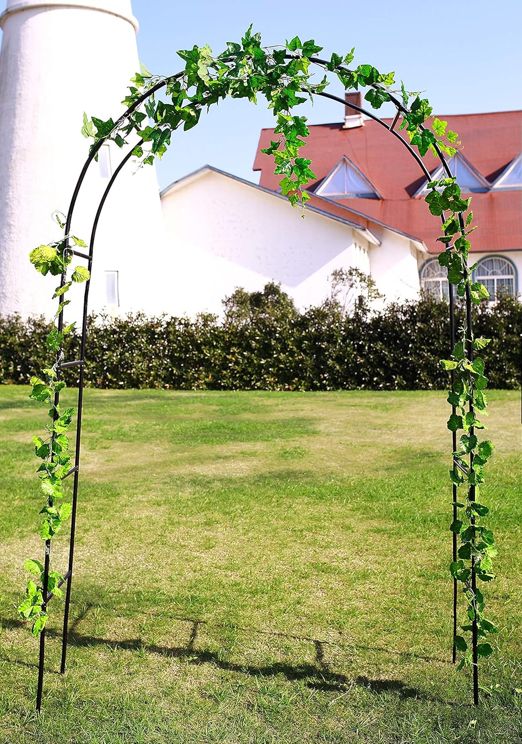 1. GO Steel Garden Arch, 7'8" High x 4'5" Wide, Garden Arbor for Various Climbing Plant, Outdoor Garden Lawn Backyard