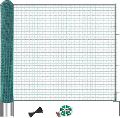 SUNYRISY Garden Mesh Fence Temporary Safety Fencing, 40in x 100ft Snow Fence with Steel Stakes, Reusable Nylon Animal Barrier Fencing Netting for Construction Backyard Dogs Poultry Deer