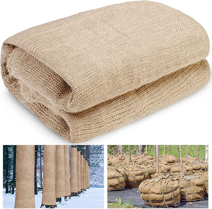 Natural Burlap Plant Covers Freeze Protection,Burlap Winter Frost Plant Blankets for Trees and Shrubs Winter Protection (45 INx15 FT)