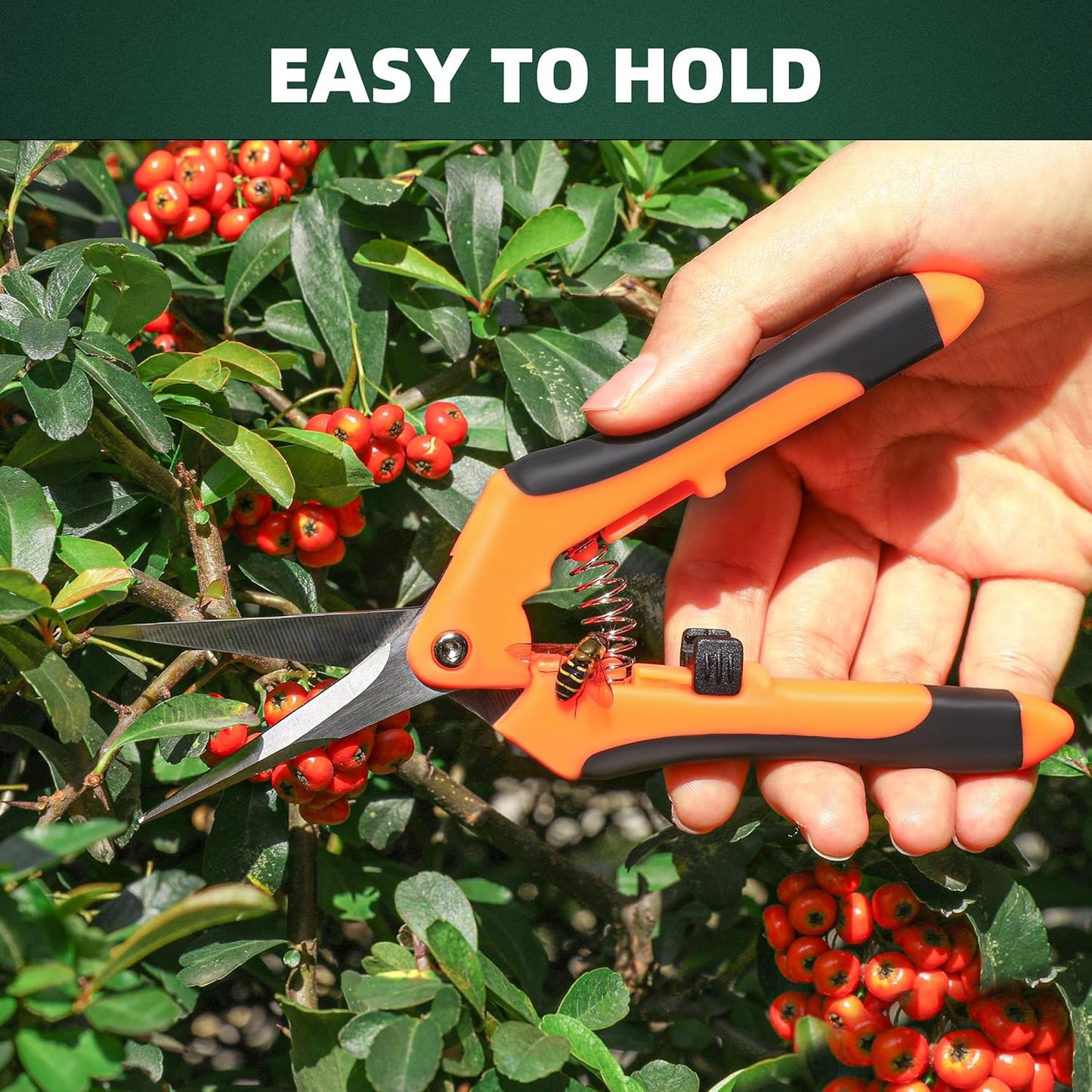 3 Pack Garden Pruning Shears, Stainless Steel Shears, Gardening Shears, Scissors, Garden Clippers, Pruning Snips, Pruning Shears for Gardening Tools