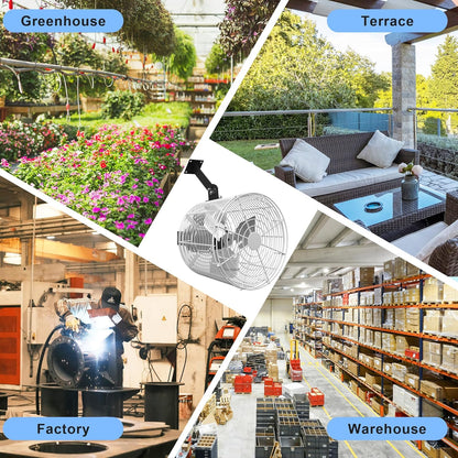 Air Circulation Fan 1/80HP 450CFM Greenhouse Ceiling Wall Mount High-efficiency Air Circulation Fan for Greenhouse, Patio, Garage