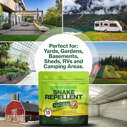 15 Pack Snake Repellent Balls for Yard – Natural Snake Away Repellent, Pet & Plant Safe, Indoor Outdoor Snake Deterrent for Lawn, Garden, Camping, Sheds, RVs, Basements – Long Lasting Protection