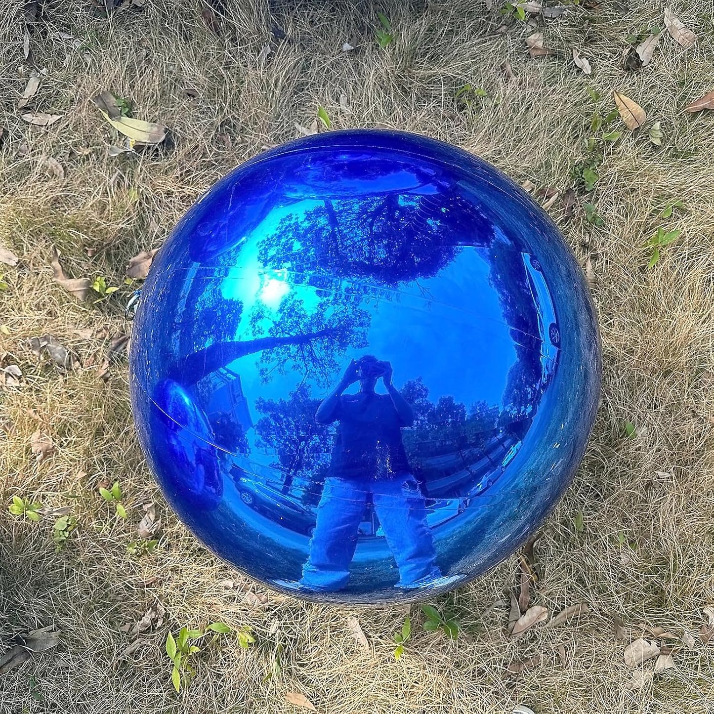 Big Shiny Balls Giant Inflatable Mirror Balls for Events & Decor - Party, Advertising, Shows, Stage Decoration - Hanging & Standing-Various Sizes & Colors - Blue (2.0m/6.56ft)