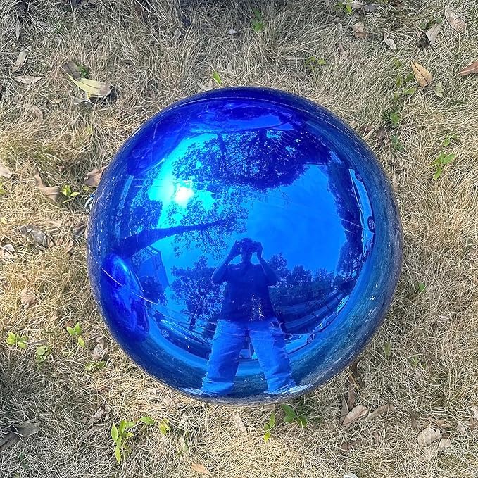 Generic Big Shiny Balls Giant Inflatable Mirror Balls for Events & Decor - Party, Advertising, Shows, Stage Decoration - Hanging & Standing-Various Sizes & Colors - Blue (1.8m/5.9ft)