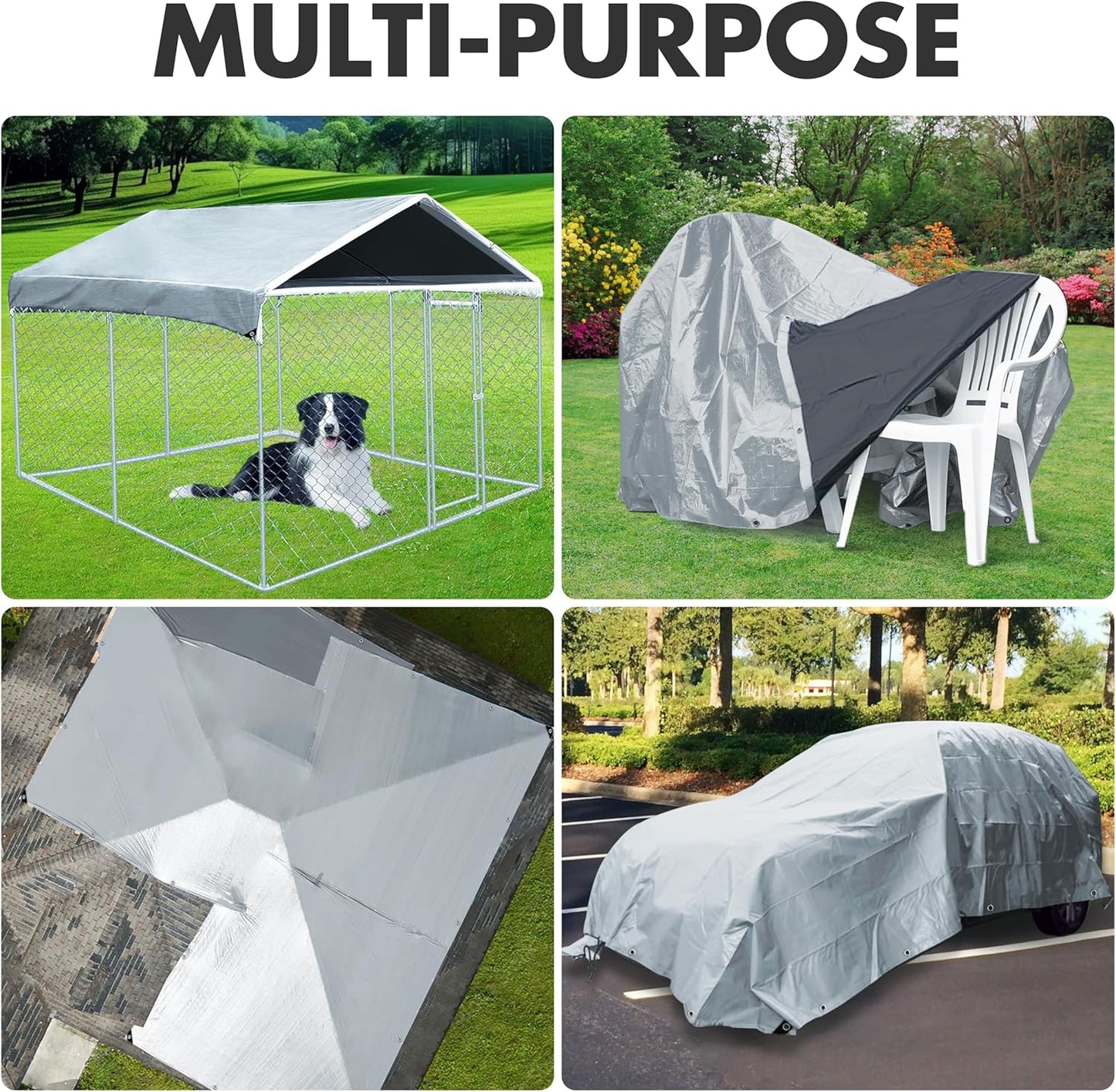Tarp Heavy Duty 6x8ft Waterproof Tarps,10mil Uv Resistant,Multipurpose Silver/Black Tarps for Cars,Camping,Roof,Ship,Garden.by-MVPNET