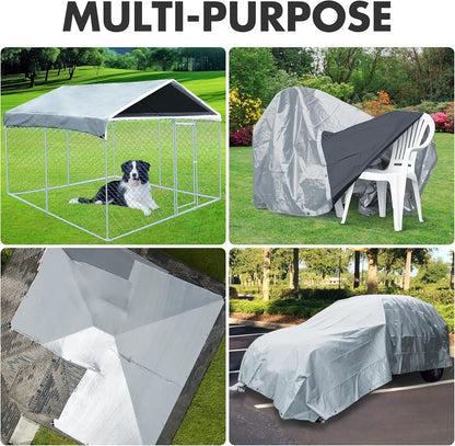 Tarp Heavy Duty 8x10ft Waterproof Tarps,10mil Uv Resistant,Multipurpose Silver/Black Tarps for Cars,Camping,Roof,Ship,Garden.by-MVPNET