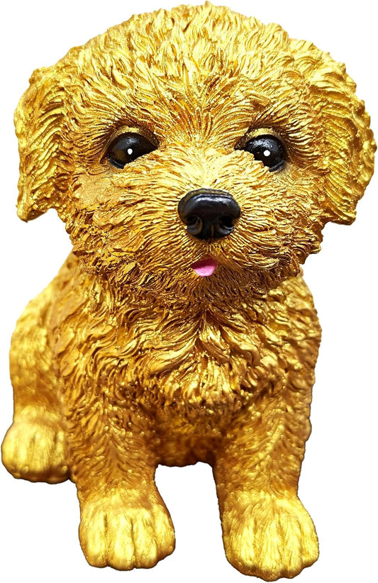 Dog Statue for Outdoor Maltese Dog Ornament Resin Bichon Frise Statue for Home Decor