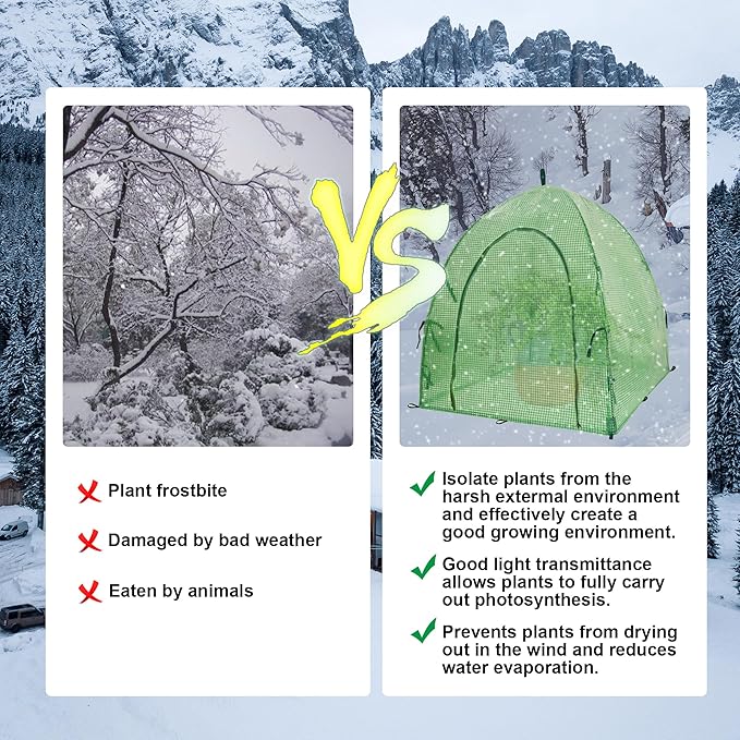 59″*59″*60″ Winter Plant Warm Covers - Raised Bed Cover, Garden Row Accelerator, Warm Tent Freeze Protection Humidity Domes for Germination, Seedling Propagation Protecting Plants from Animals