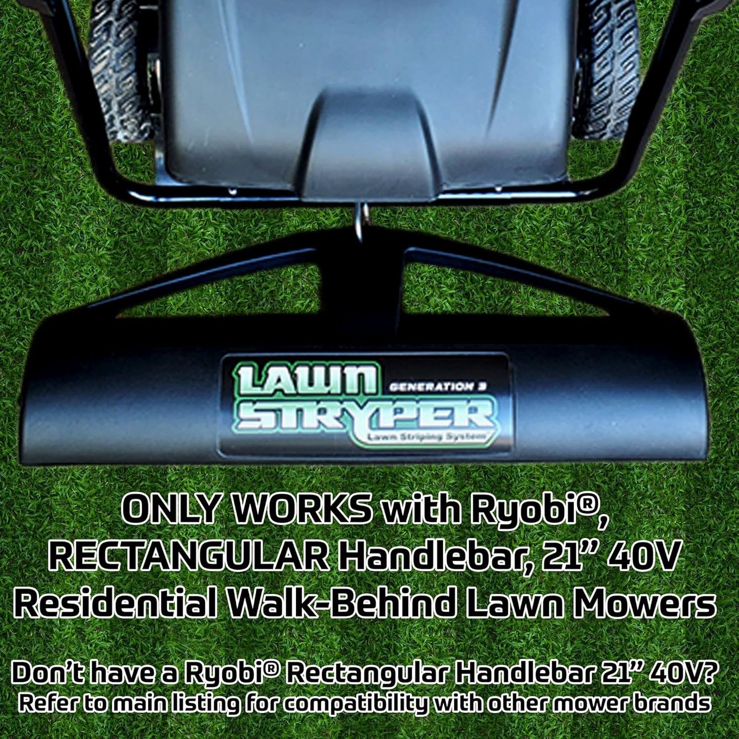 Lawn Stryper- Generation 3 Lawn Striping System/Stripe Your Lawn Like A Ballpark/ONLY Works with RYOBI and Kobalt Battery Powered 20”-21” Residential Walk-Behind Lawn Mowers