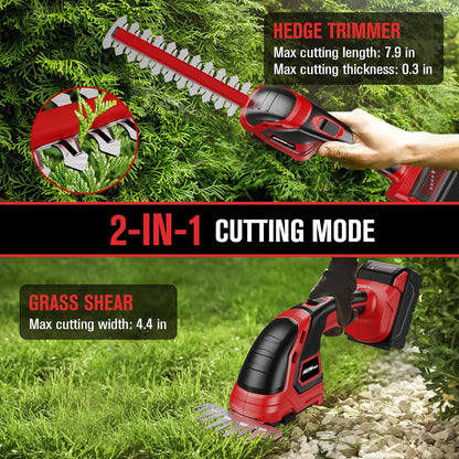 Cordless Hedge Trimmer Compatible with Milwaukee M18 Battery (Battery not Included), Electric Hedge Trimmer Cordless Grass Trimmers, Bush Trimmers Grass Shears Handheld for Yard,Garden