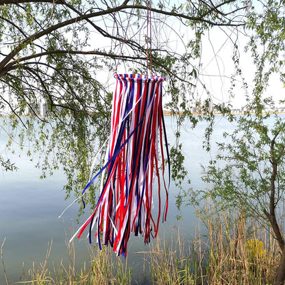 Satin Ribbon Windsock Streamer, Outdoor Decorations for Your Patio, Garden, Yard, Dock and Camper, 41-Inch, WS41-LBH