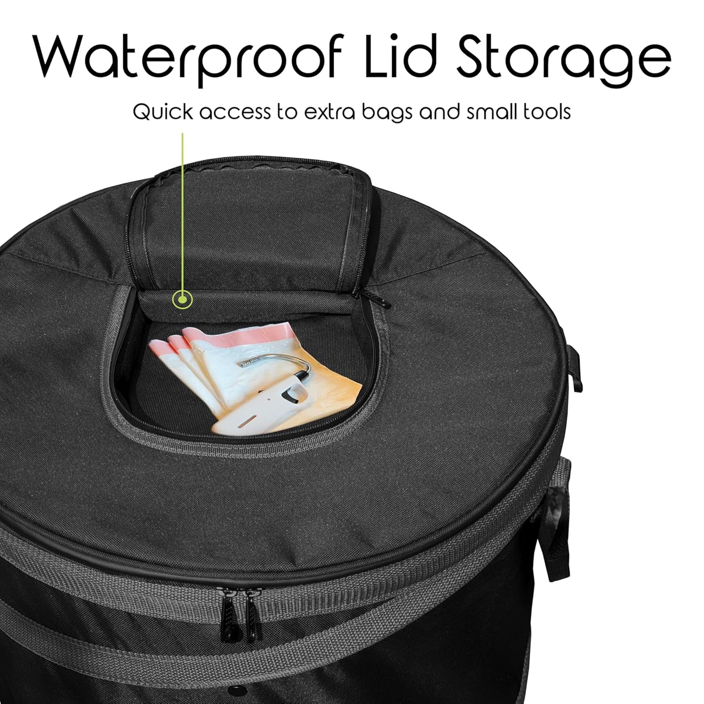 Collapsible Bin Trash & Recycle/Utility, Perfect for Camping, Laundry, Storage and Garden, Waterproof Vinyl and Tear Resistance, Trash and/or Recycle, Two 13 Gallon Bags