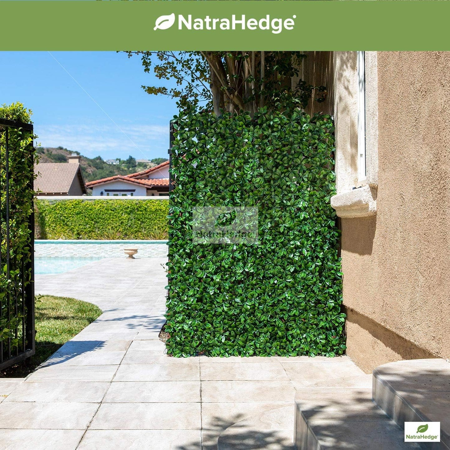 NatraHedge Artificial English Laurel Leaf Expandable Lattice Privacy Fence Screen