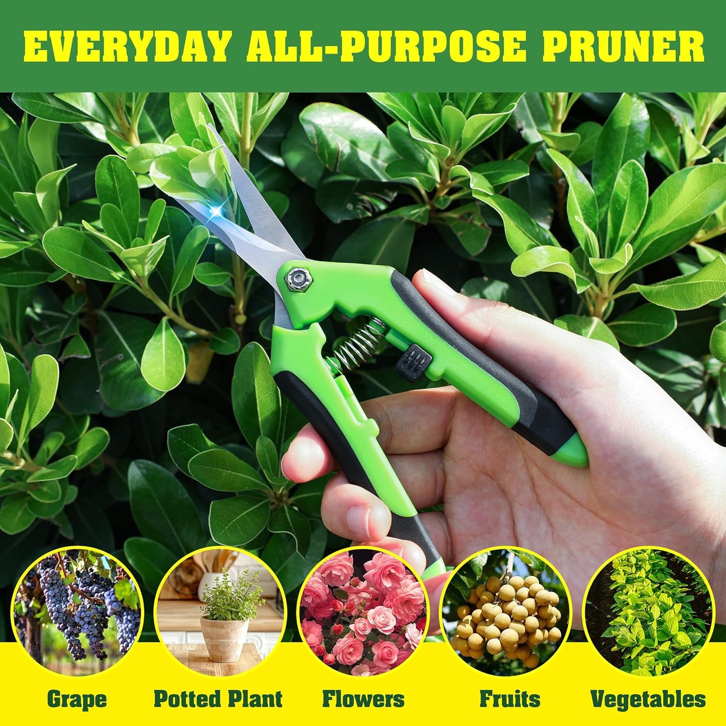4 Pack Garden Shears, Stainless Steel Shears Gardening Tools, Scissors, Garden Clippers, Pruning Shears for Gardening Shears & Scissors (Green)