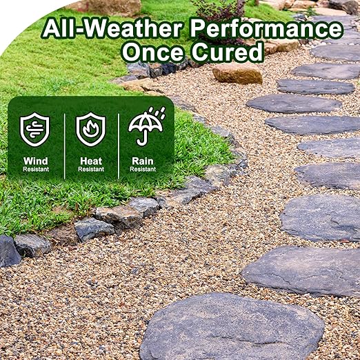 Teexpert 1 Gallon Rock Glue for Landscaping – Strong Pea Gravel Binder & Stone Adhesive for Walkways, Yards, Patios, and Decorative Driveway Edges