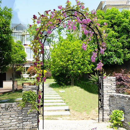 Metal Garden Arch, Garden Arch Trellis for Climbing Plants Outdoor, Garden Arbor for Weddings Party Events Decoration, Assemble Freely with 8 Styles, 59" L X 15" W X 98.4" H, Black