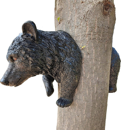 Ferocious Black Bear Trapped in a Tree Statue Tree Hugger Garden Peeker Figurine Yard Art Outdoor Decoration Sculpture
