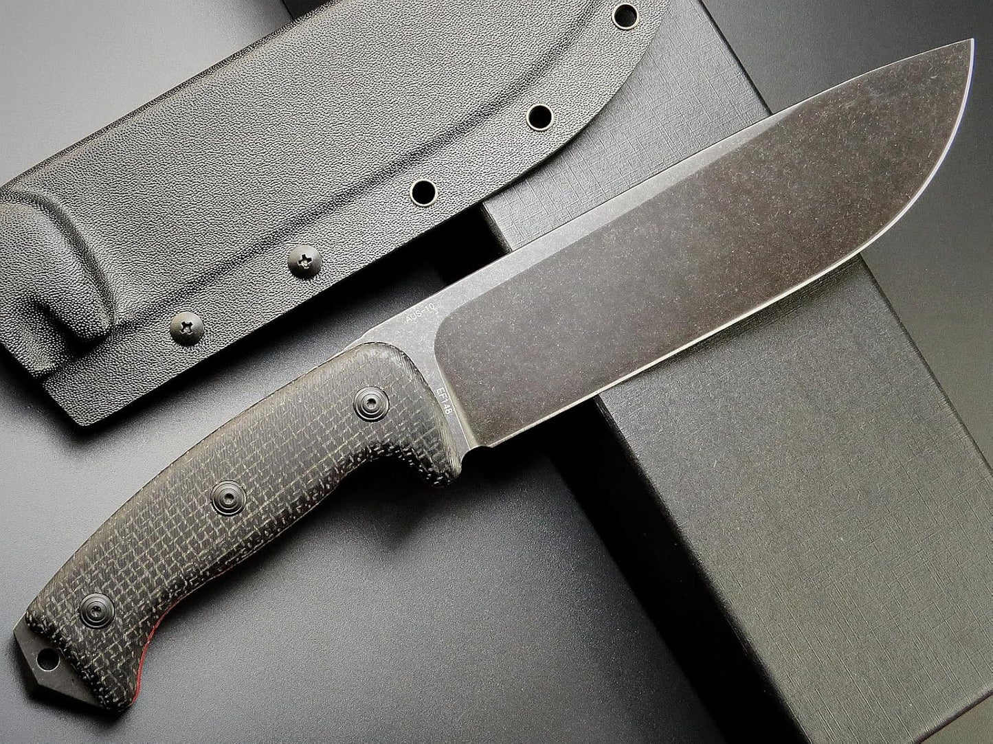 Eafengrow EF148 Fixed Blade Knife AUS-10 Steel Blade Micarta Handle Full Tang EDC Straight Knife for Hunting Camping Bushcraft