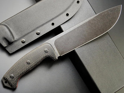 Eafengrow EF148 Fixed Blade Knife AUS-10 Steel Blade Micarta Handle Full Tang EDC Straight Knife for Hunting Camping Bushcraft