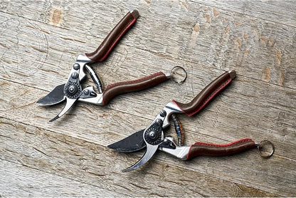 FELCO 6 ELITE Pruning Shears – 7.7" Swiss-Made Garden Clippers with Leather-Wrapped Handle for Medium Right Hands | Hand Pruners for Gardening | Garden Tool Cutter with Bypass Blade, Aluminum Body