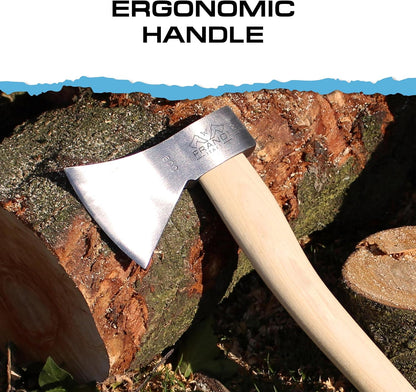PRANDI German Hatchet 2.20lb - Hickory Handle 15.76in with Leather String - Ideal for Camping and Bushcraft - Made in Italy