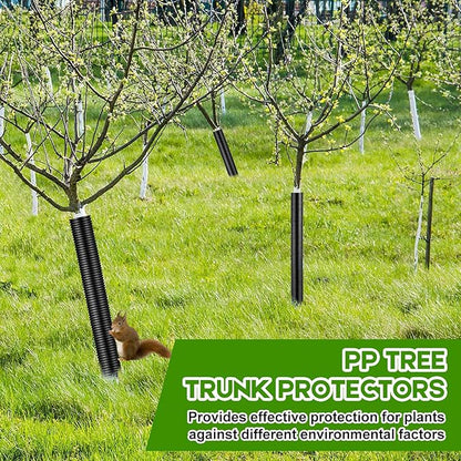 Menkxi 20 Pcs Corrugated Tree Guards Saplings Tree Trunk Protectors from Deer Tree Tubes Guard Tube Wraps to Protect Bark, Sapling from Rodents, Mowers, Animals (15.7 x 2, 15.7 x 1.5,Black)