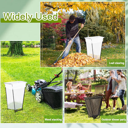 Gisafai 3 Pieces Metal Leaf Bag Holder Stand Portable Trash Bag Holder Frame Outdoor Holds 30-45 Gallons for Garden Garbage Lawn Yard Camping Leaves