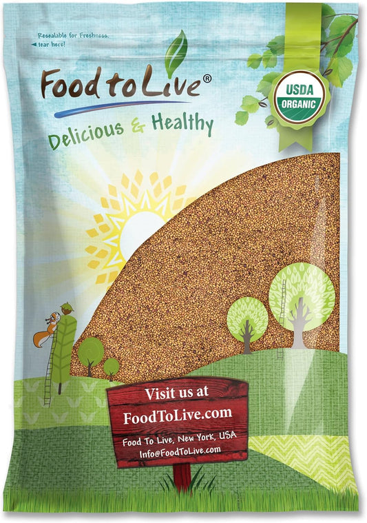 Food to Live - Organic Alfalfa Seeds for Sprouting, 10 Pounds Non-GMO, Edible Seeds, Pure, Vegan, Kosher. Rich in Vitamin K, Vitamin C. High Germitation Rate. Grow Sprouts, and Microgreens for Salads