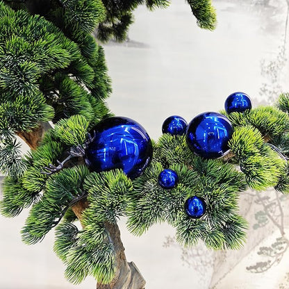 Gazing Ball Stainless Steel Gazing Globe Mirror Reflective Garden Sphere Floating Pond Balls Gazing Ball Shiny Home Outdoor Ornament (Blue, 6Pack)