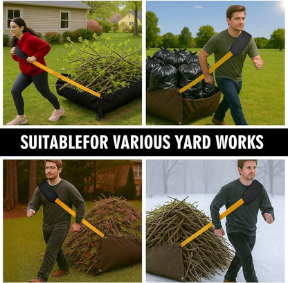 2 Pcs Heavy Duty Leaf Tarp Strap, 10.2 ft Yard Tarp Pulling Tool, Reusable Waste Tarps Shoulder Strap for Efficient Outdoor Leaf Debris Cleaning and Moving