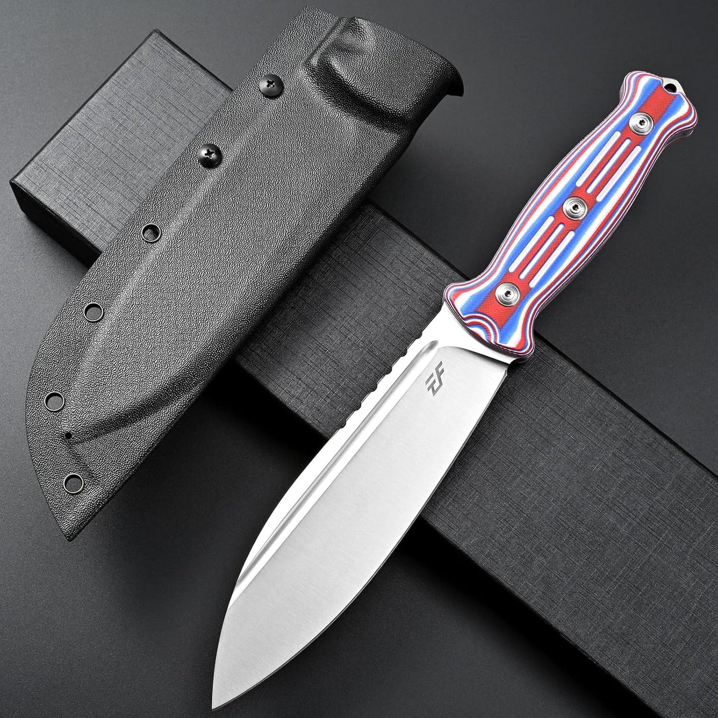 Eafengrow EF149 Fixed Blade Knife N690 Steel Blade Colorful G10 Handle Full Tang EDC Straight Knife for Hunting Camping Adventure