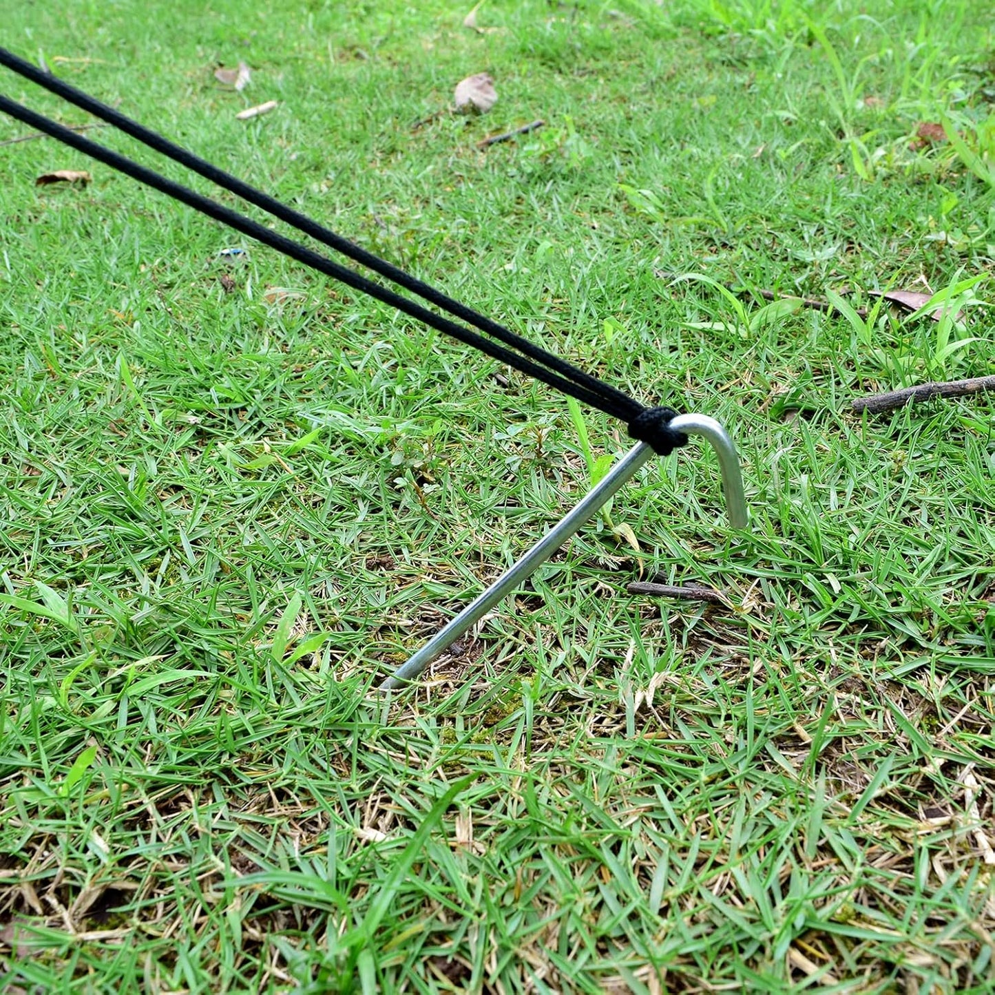 9 Inch Tent Stake Yard Inflatable Stakes Metal Tent Pegs Heavy Duty Ground Stake Fence Hooks Camping Spikes for Canopies, Tarp and Outdoor Christmas Decorations (60)