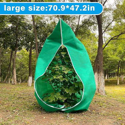 4 Pack Plant Covers Freeze Protection(71" x 47.3"),2.82 oz/sq yd Non-Woven Fabric,Frost Covers with Zipper Drawstring Plant Protection Cover Bags for Outdoor Winter Frost Cold Weather