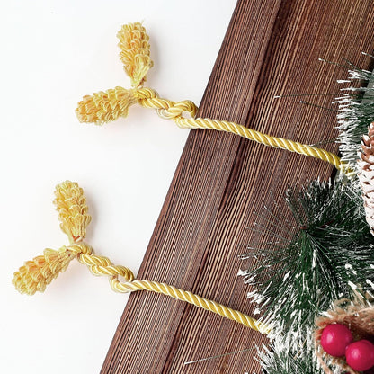 Shappy 24 Pieces Christmas Garland Banister Ties Christmas Decorative Reusable and Flexible Twist Ties for Garland, Banister Home Decoration (Gold-Brown)
