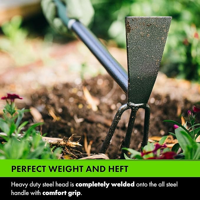 Yard Butler Terra Garden Hand Tools - Weeding Hand Tiller Tool for Efficient Gardening - Weed Remover Tool for Lawn & Garden Care - Durable Gardening Accessory, Tiller