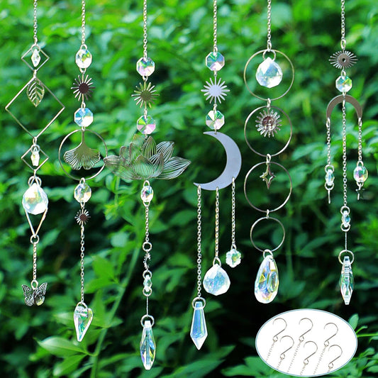 Sun Catchers, 6 Pieces Colorful Suncatchers Decorative Hanging Clear Crystal Prism Rainbow with