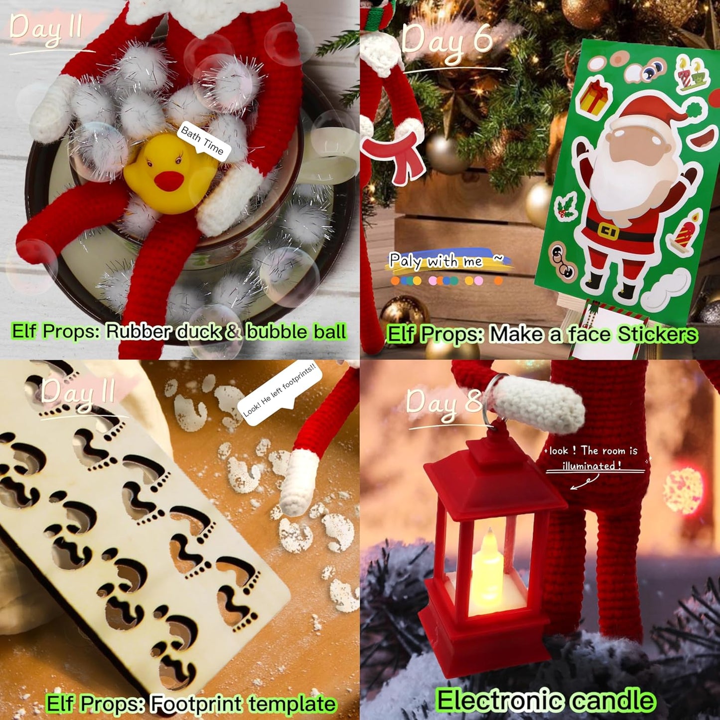 12 Day Christmas Elf Kit 2024 Elf Activities, Miniature Elf Props, Elf Accessories, Elf Mischief, Christmas Activities elf kit Countdown Gift