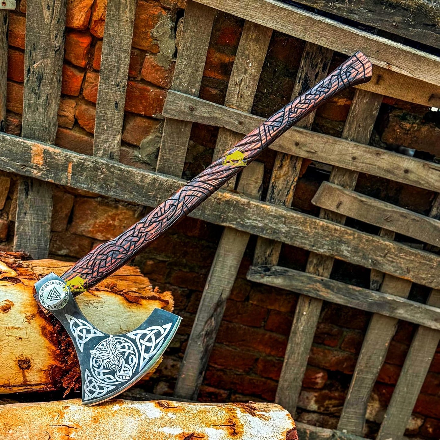 MDM-012 Custom Hand Forged Viking Axe Real Tomahawk Viking Hatchet Beared Camping Axe, 5160 HIGH Carbon Steel Blade, Throwing Set Vintage Ax Viking Gift for Him - Viking Gifts (Ragnar)