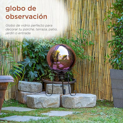 Alpine Corporation 10" Diameter Indoor Outdoor Glass Gazing Globe Garden Decor, Purple