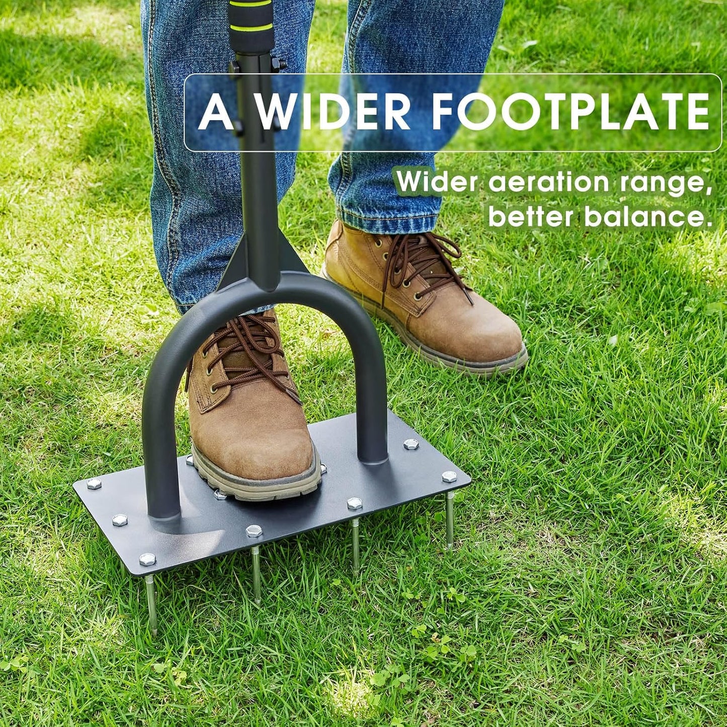 Aerator Lawn Tool for Gardening,42.5 in Manual Lawn Aerators-Easily Assemble Soil Aerator with Longer Spikes & Wider Foot Plate,Yard Aerator for Lawn to Revives Lawn Health